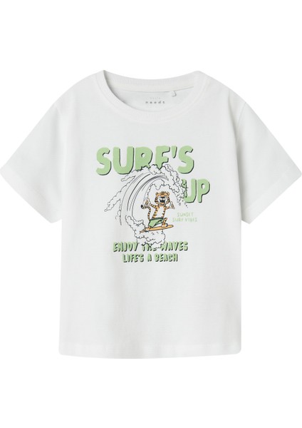 Nmmvagno Ss Loose Top Beyaz Erkek Çocuk Kısa Kol T-Shirt