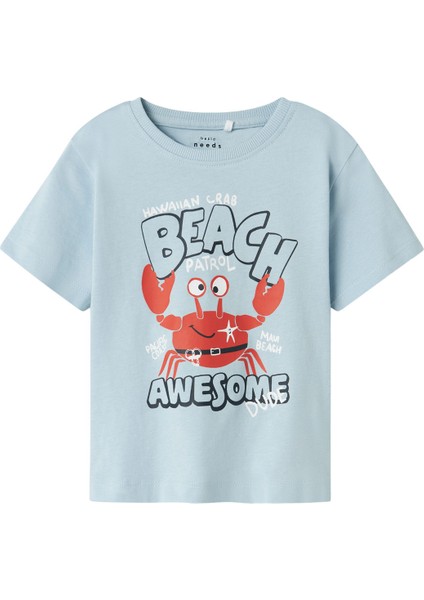 Nmmvagno Ss Loose Top Mavi Erkek Çocuk Kısa Kol T-Shirt