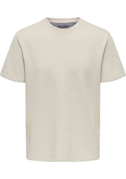 Only&sons Onskıan Lıfe Reg Seersuck Kahverengi Erkek Kısa Kol T-Shirt