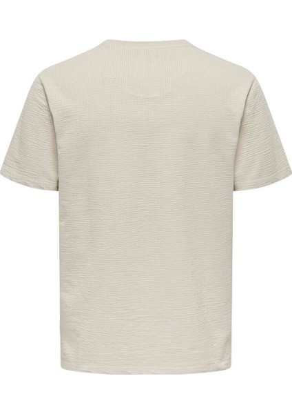 Only&sons Onskıan Lıfe Reg Seersuck Kahverengi Erkek Kısa Kol T-Shirt fiyatları
