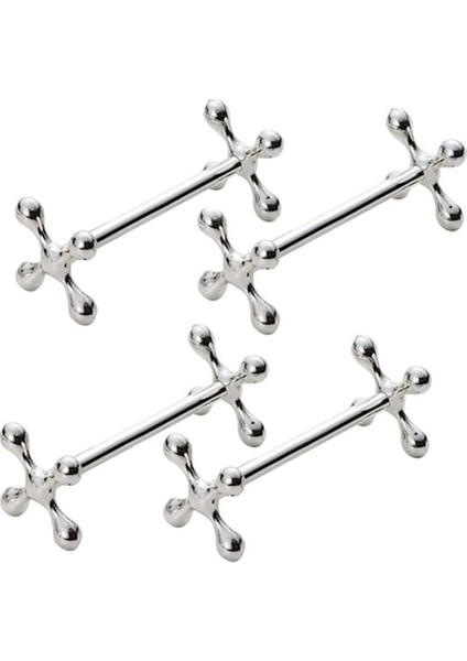 4 Adet Çinko Alaşımlı Çubuk Standı Metal Zanaat Dekorasyonu (Gümüş) (Yurt Dışından)