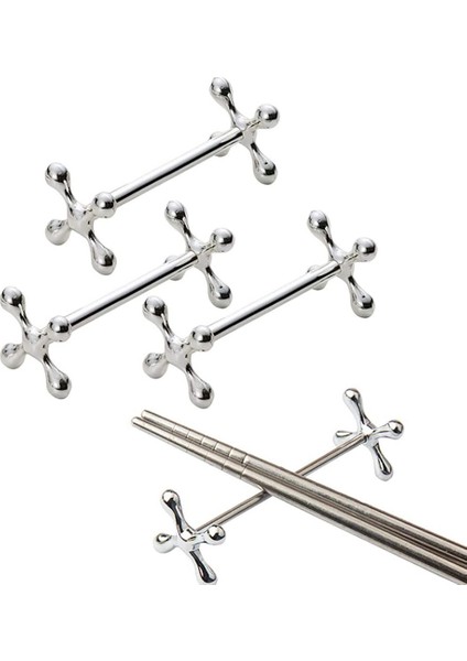 4 Adet Çinko Alaşımlı Çubuk Standı Metal Zanaat Dekorasyonu (Gümüş) (Yurt Dışından)