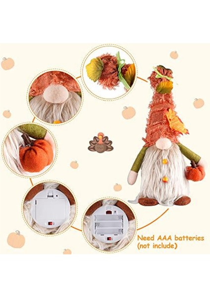 Güz Veren Cüceler Peluş Süslemeler - 2 Parça Işıklı (Yurt Dışından) indirimleri