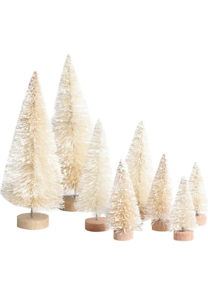 Mini Noel Ağacı Dekoru, Şişe Fırçası Ağaçları Noel Masa Dekoru (Yurt Dışından)