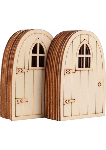 60PCS Boyasız Ahşap Peri Kapı Boş (Yurt Dışından)