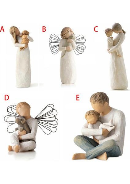 Aile-B Için Anne ve Oğul Heykelcik Ev Süsleme Masa Üstü Noel (Yurt Dışından)