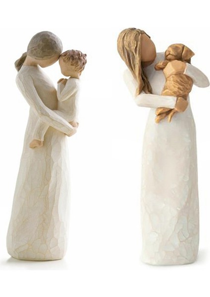 Aile-B Için Anne ve Oğul Heykelcik Ev Süsleme Masa Üstü Noel (Yurt Dışından)