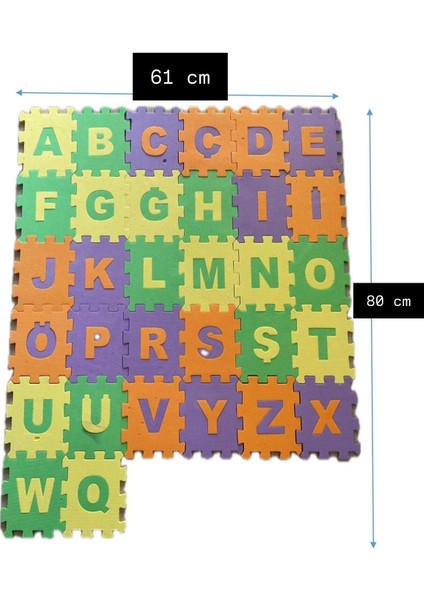 Eğitici Çocuk Oyun Matı/ Harfler, Rakamlar ve Geometrik Şekiller/ Eva/ 7mm/ 48 Li/puzzle Oyun Matı Puzzle1 indirimleri