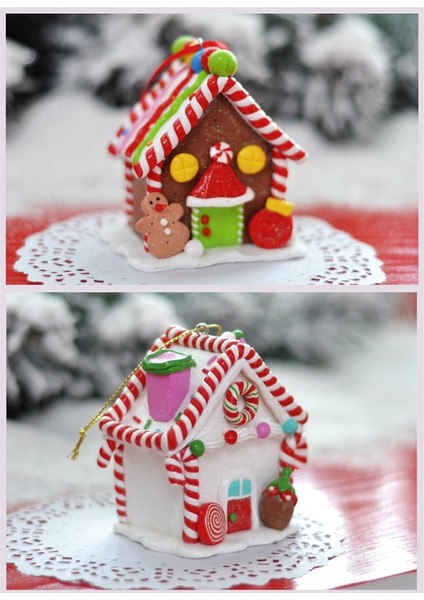 Yumuşak Kil Dekorasyon Süsleri Noel Pencere Sahne Düzeni Sahne B (Yurt Dışından)