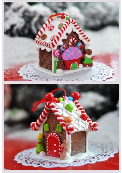 Yumuşak Kil Dekorasyon Süsleri Noel Pencere Sahne Düzeni Sahne B (Yurt Dışından)