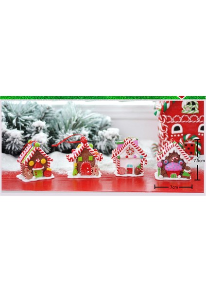 Yumuşak Kil Dekorasyon Süsleri Noel Pencere Sahne Düzeni Sahne B (Yurt Dışından)