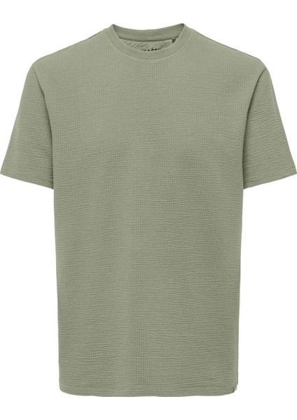 Only&sons Onskıan Lıfe Reg Seersuck Yeşil Erkek Kısa Kol T-Shirt