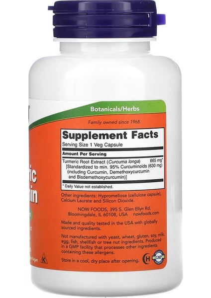 Foods Turmeric Zerdeçal With Curcumin 665 Mg 60 Vegetarian Caps fiyatları