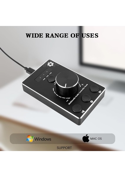 Ses Düğmesi, Pc Için USB Ses Kontrol Düğmesi, Tek Tıkla Sessiz Işlevli Multimedya Denetleyici Düğmesi ve Win ve Mac Için 3 Ses Kontrol Modu Ozu8