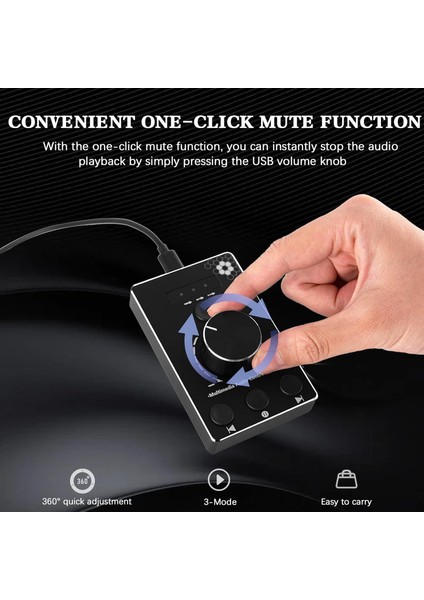 Ses Düğmesi, Pc Için USB Ses Kontrol Düğmesi, Tek Tıkla Sessiz Işlevli Multimedya Denetleyici Düğmesi ve Win ve Mac Için 3 Ses Kontrol Modu Ozu8