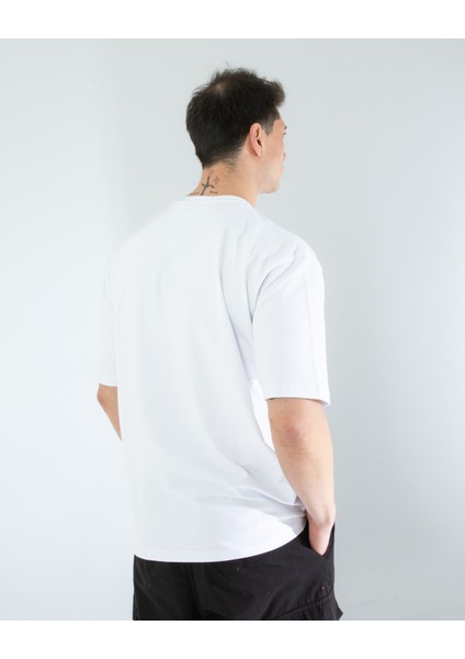 Oversıze Unisex Baskılı T-Shırt Crack Black fiyatları