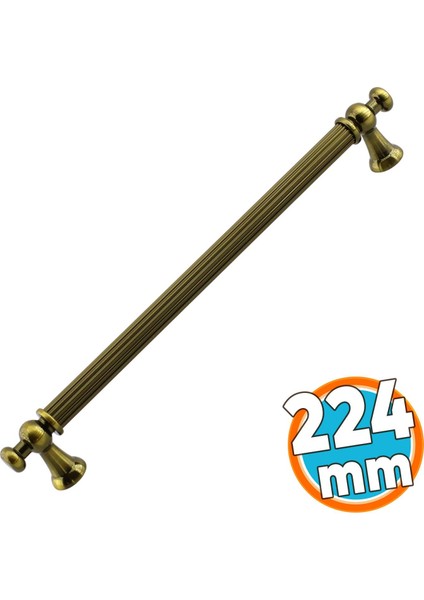 Mobilya Çekmece Mutfak Dolabı Dolap Kapak Kulpları Kulb Kulpu Antik Sarı Metal Kulp 224 mm