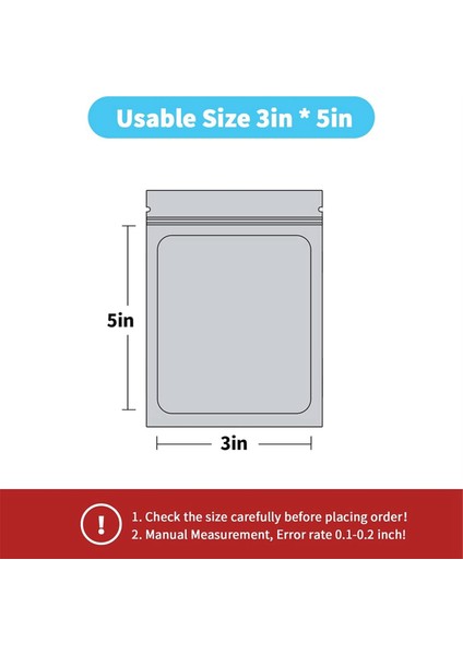 Küçük Işletmeler Için 100 Adet Mylar Torbalar Yeniden Kapatılabilir Kese Torbaları (3x5 Inç) (Yurt Dışından)