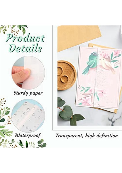 120 Adet Vellum Ceket, 5x7 Inç Vellum Kağıt Önceden Katlanmış (Yurt Dışından)