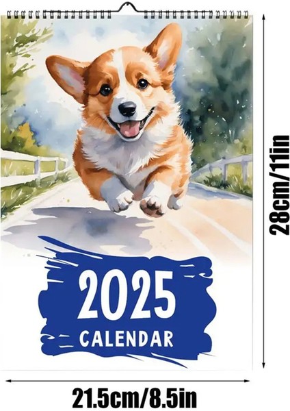 Corgi Takvimi 2025 Köpek Takvimi Duvar Takvimi (Yurt Dışından)