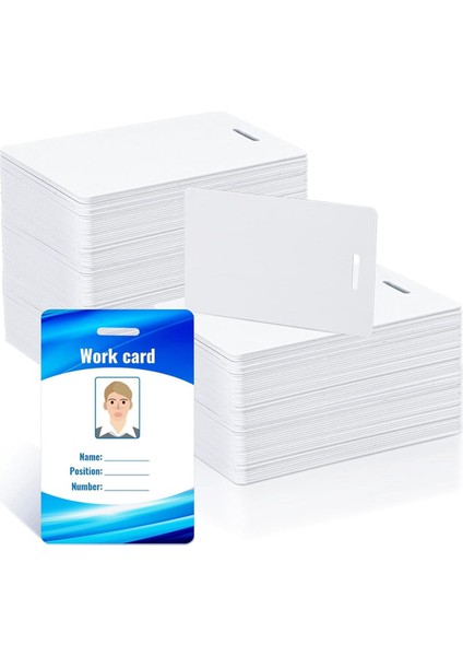 150 Paket Beyaz Pvc Kartlar Slot Delgeçli, Standart CR80 30MIL (Yurt Dışından)