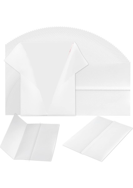 120 Adet Önceden Katlanmış Vellum Kağıdı, Yazdırılabilir Vellum Ceketler 5x7 Inç (Yurt Dışından)