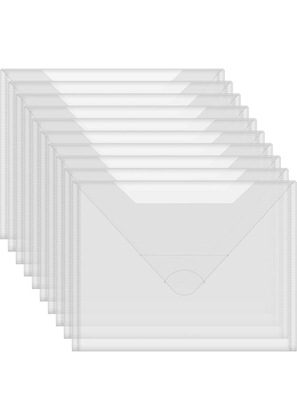 10 Paket Büyük Saklama Çantası, Yeniden Kapatılabilir Plastik Zarf Cepleri (Yurt Dışından)