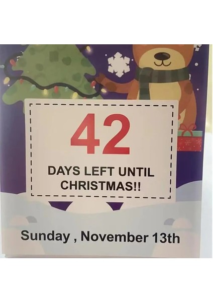 2024 100 Günlük Noel Geri Sayım Takvimi Masaüstü Advent Takvimi (Yurt Dışından)