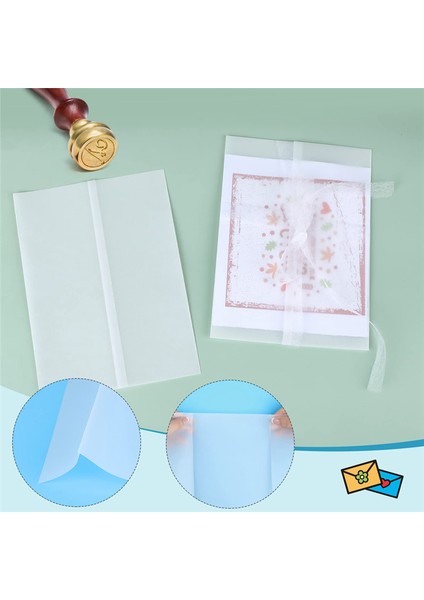 120 Adet Önceden Katlanmış Vellum Kağıdı, Yazdırılabilir Vellum Ceketler 5x7 Inç (Yurt Dışından)