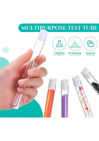 100 Adet Kapaklı Şeffaf Test Tüpleri 25 ml Plastik Tüp (Yurt Dışından)