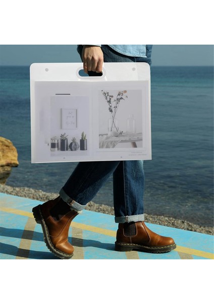 Sanat Eserleri Için 4 Adet Sanat Portföyü Klasörü Plastik Sanat Portföyü (Yurt Dışından)
