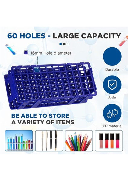 4 Adet Plastik Test Tüpü Rafı Test Tüpü Tutucu Rafı 60 Delik (Yurt Dışından) fırsatları