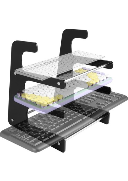 Mekanik Klavye Tutucu Ekran Standı Klavye Rafı Siyah (Yurt Dışından) fiyatları