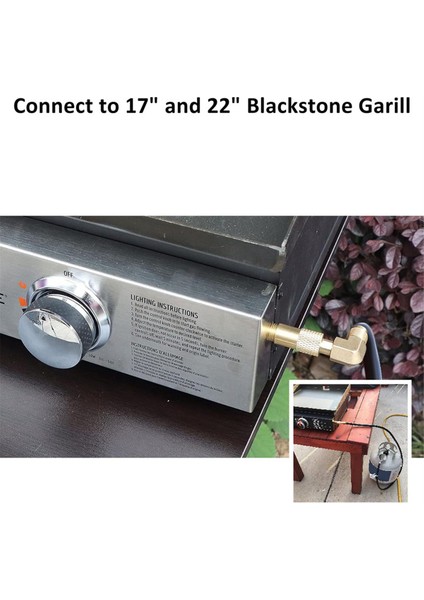 6ft Propan Regülatör Hortumu, Göstergeli, Qcc1, 90° Dirsek Adaptörlü (Yurt Dışından)
