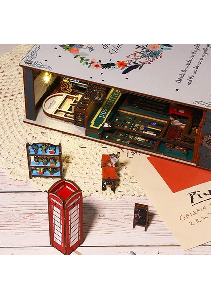 3D Ahşap Puzzle Kitap Destekleri, Kendin Yap Kitap Köşesi Seti, Sensörlü Işıkla (Yurt Dışından)