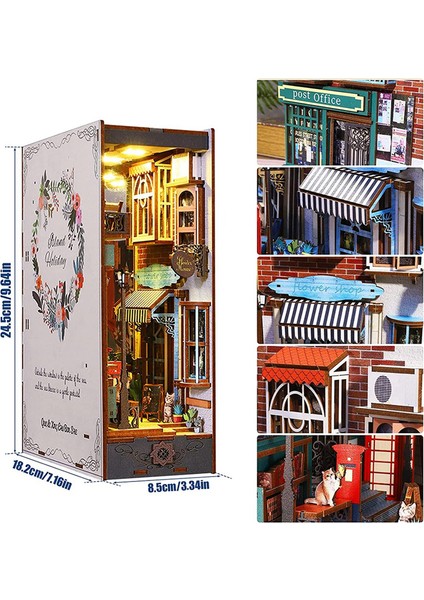 3D Ahşap Puzzle Kitap Destekleri, Kendin Yap Kitap Köşesi Seti, Sensörlü Işıkla (Yurt Dışından)