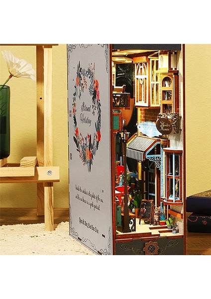 3D Ahşap Puzzle Kitap Destekleri, Kendin Yap Kitap Köşesi Seti, Sensörlü Işıkla (Yurt Dışından)