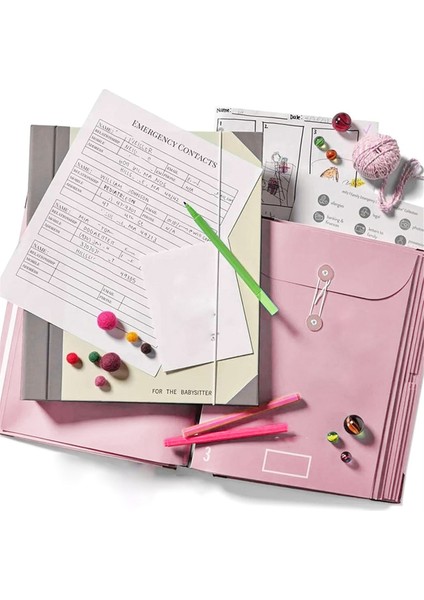 Etiketli Dosya Klasörleri, Fermuarlı Kese ile Şirin Kağıt Düzenleyici, Pembe (Yurt Dışından)