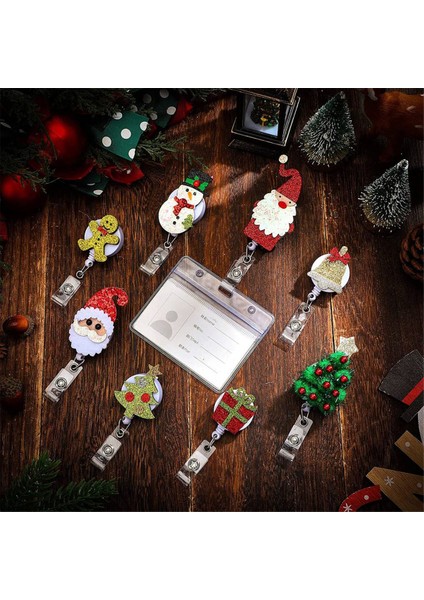 12 Adet Noel Rozeti Makarası Keçe Rozet Tutucu (Yurt Dışından)