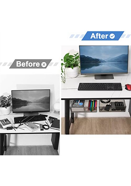 2 Paket Masa Düzenleyici, Ofis Ev Okul Için Kendinden Yapışkanlı, Şeffaf (Yurt Dışından)