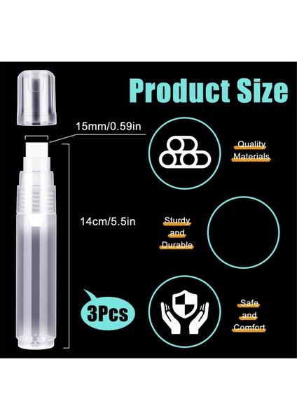 16 Adet Yeniden Doldurulabilir Akrilik Boya Kalemleri 3 mm 6 mm 15 mm (Yurt Dışından)