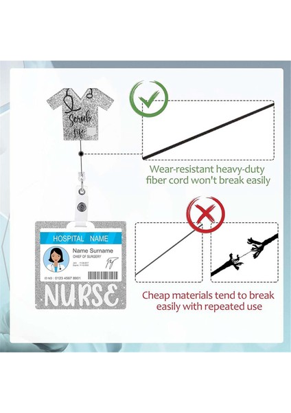 3'ü 1 Arada Hemşire Rozet Tutucu Timsah Klipsli Doktor Kolay Çekmeli Kart Tutucu (Yurt Dışından)