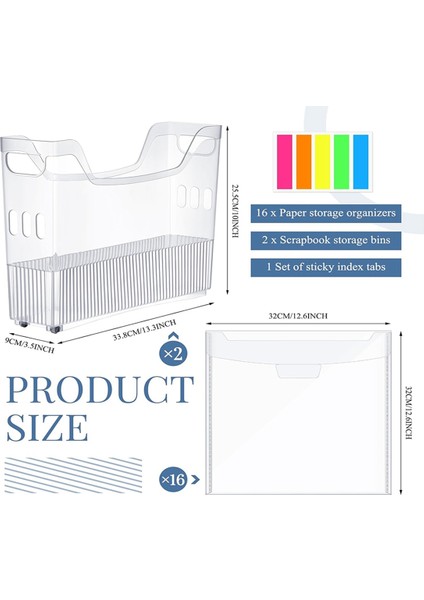 30.48X30.48 cm Etiketli ve 2 Scrapbook Kağıdı Saklama Kutusu (Yurt Dışından)
