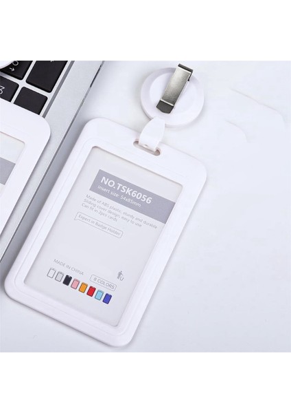 Rozet Tutucular, Sert Plastik Kayar Kimlik Rozeti Tutucu Beyaz (Yurt Dışından)