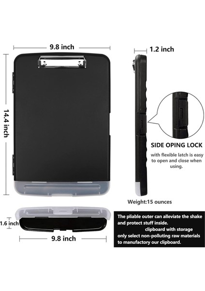 Clip Board Organizer Depolama Hemşirelik Panosu ile Pano, Siyah (Yurt Dışından)