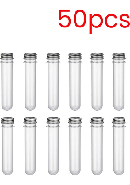 50 Adet 45ML Şeffaf Plastik Test Tüpü, Numune Tüpü (Yurt Dışından)