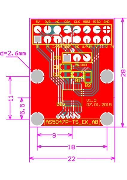 AS5047P Kodlayıcı Adaptör Kartı Simplefoc Doggo Manyetik Kodlayıcı (Yurt Dışından)