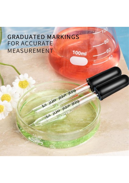2 Paket 1 ml Cam Damlalıklı Pipet, Damlalıklı Göz, Düz Uç (Yurt Dışından)