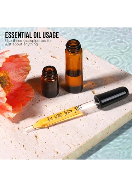 2 Paket 1 ml Cam Damlalıklı Pipet, Damlalıklı Göz, Düz Uç (Yurt Dışından)