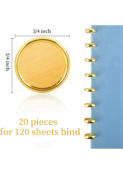 20 Adet Defter Scrapbooking Için Bağlayıcı Halkalar Kitap Diskleri (Altın) (Yurt Dışından)